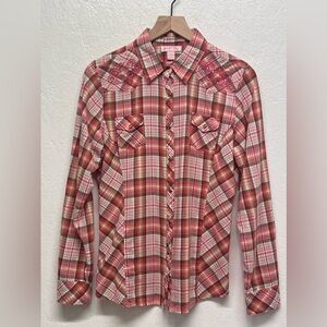 Women’s Cowgirl Western Long Sleeve Snap Front Shirt - L